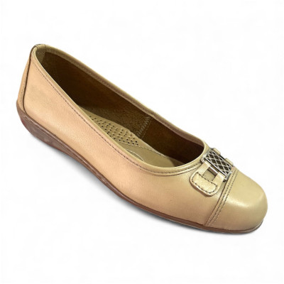 Romulo Casual Cuero Beige Mujer Talla 34 Ref 2028 